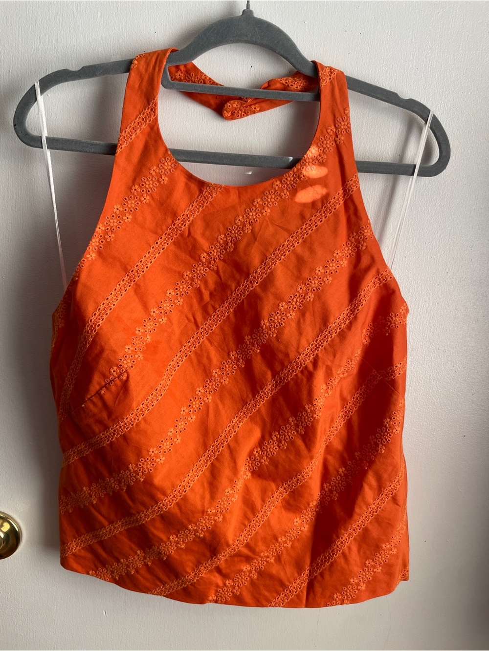 100% cotton Orange Halter Top